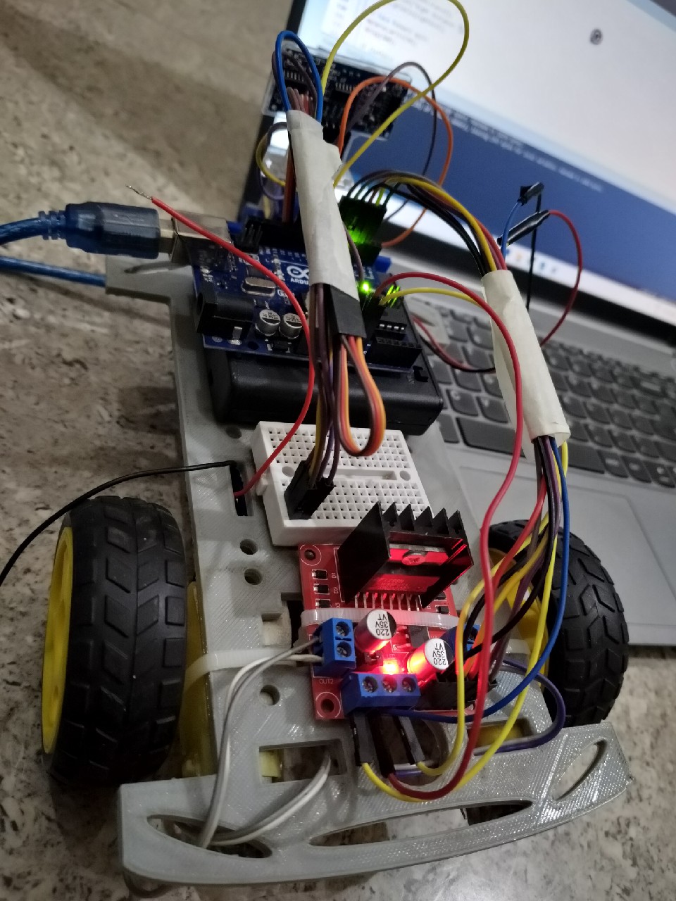 Robotic car first test drive success
