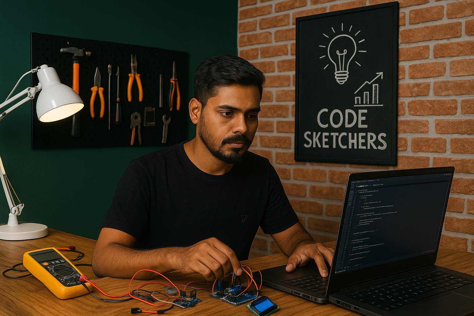 Code Sketchers project development in lab